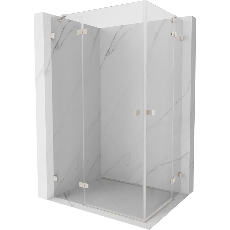 Mexen Lunar Duo cabine de douche pivotante gauche 100 x 85 cm, transparent, nickel brossé - 834-100L-085P-97-00