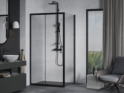 Mexen Apia cabine de douche coulissante 110 x 70 cm, transparente, noire - 840-110-070-70-00