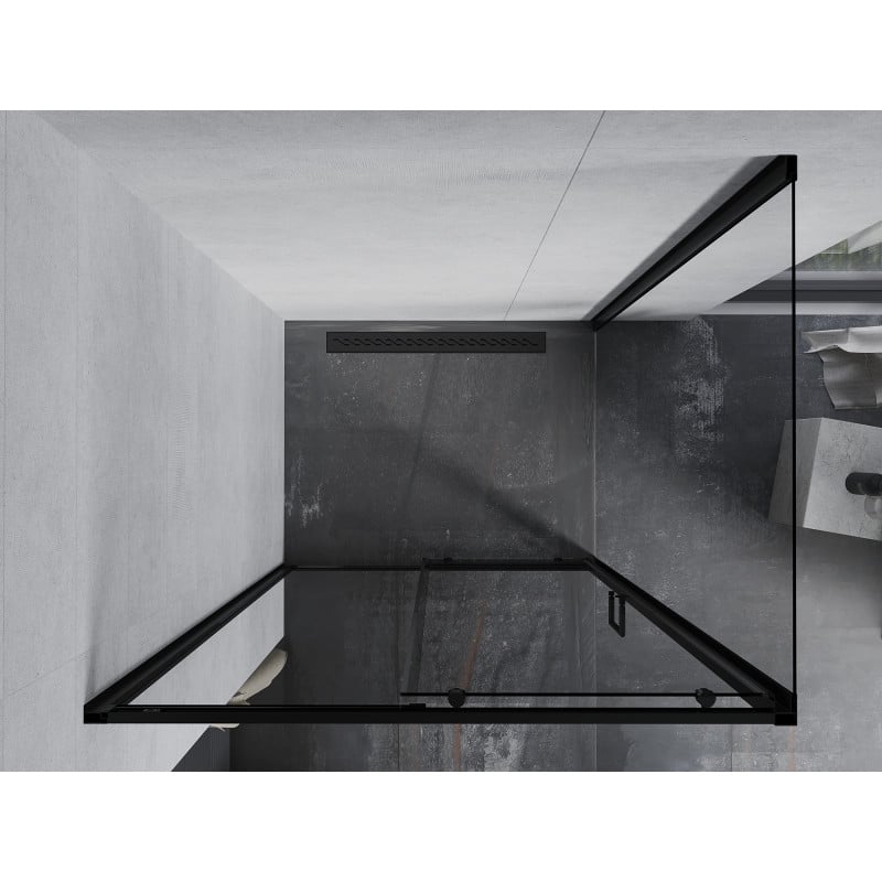 Mexen Apia cabine de douche coulissante 120 x 90 cm, transparente, noire - 840-120-090-70-00