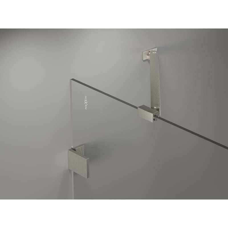 Mexen Lunar Duo cabine de douche battante gauche 120 x 105 cm, transparent, nickel brossé - 834-120L-105P-97-00