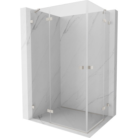Mexen Lunar Duo cabine de douche battante gauche 120 x 105 cm, transparent, nickel brossé - 834-120L-105P-97-00