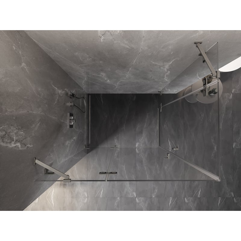 Mexen Lunar Duo cabine de douche battante gauche 120 x 105 cm, transparent, nickel brossé - 834-120L-105P-97-00