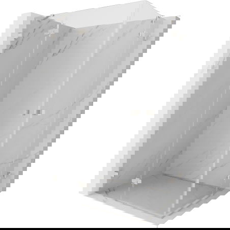 Mexen Lunar Duo cabine de douche pivotante gauche 120 x 110 cm, transparent, nickel brossé - 834-120L-110P-97-00