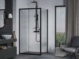 Mexen Apia cabine de douche coulissante 130 x 100 cm, transparente, noire - 840-130-100-70-00
