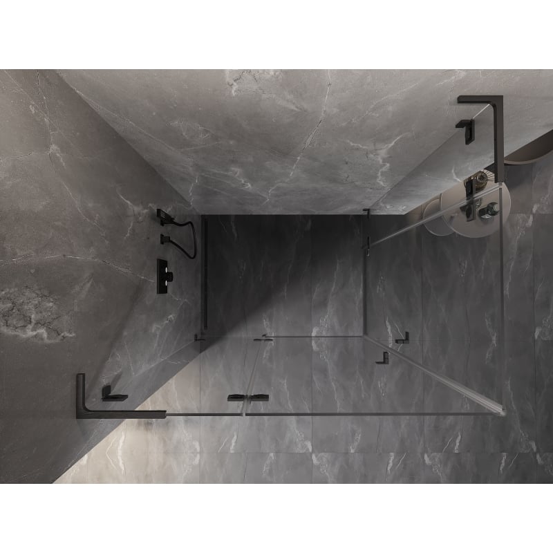 Mexen Lunar L Duo cabine de douche pivotante gauche 120 x 85 cm, transparent, gris pistolet brossé - 834L-120L-085P-66-00