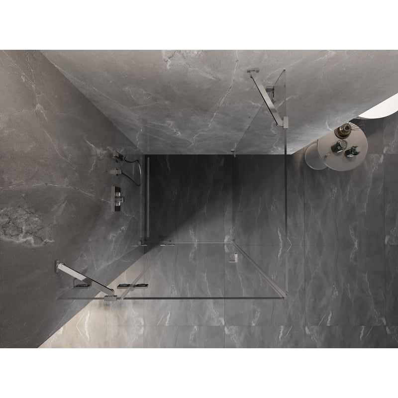 Mexen Lunar cabine de douche pivotante gauche 100 x 100 cm, transparent, chrome - 834-100-100-01-00-L