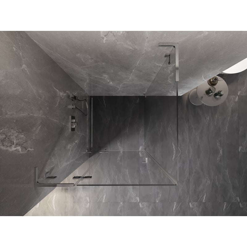 Mexen Lunar L cabine de douche pivotante gauche 100 x 100 cm, transparent, chrome - 834L-100-100-01-00-L