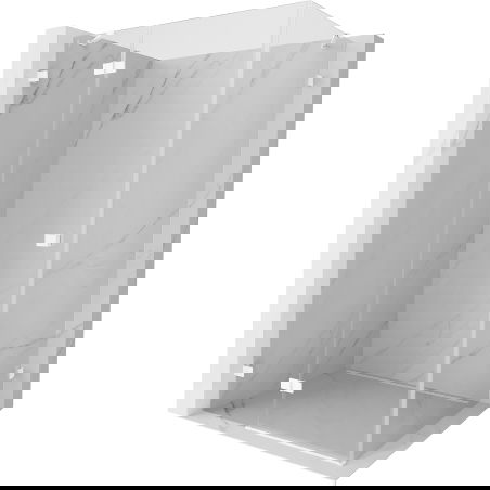 Mexen Lunar cabine de douche pivotante gauche 90 x 70 cm, transparente, blanche - 834-090-070-20-00-L