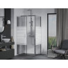 Mexen Apia cabine de douche coulissante 110 x 70 cm, bandes blanches, chrome - 840-110-070-01-20