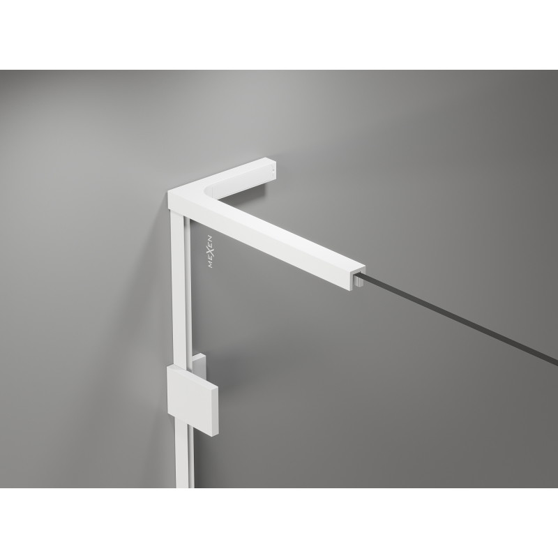 Mexen Lunar L cabine de douche pivotante gauche 100 x 80 cm, transparent, blanc - 834L-100-080-20-00-L