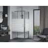 Mexen Apia cabine de douche coulissante 110 x 80 cm, bandes blanches, chromé - 840-110-080-01-20