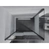 Mexen Apia cabine de douche coulissante 110 x 80 cm, bandes blanches, chromé - 840-110-080-01-20