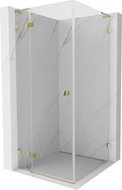 Mexen Lunar L cabine de douche pivotante gauche 70 x 70 cm, transparent, dorée - 834L-070-070-50-00-L