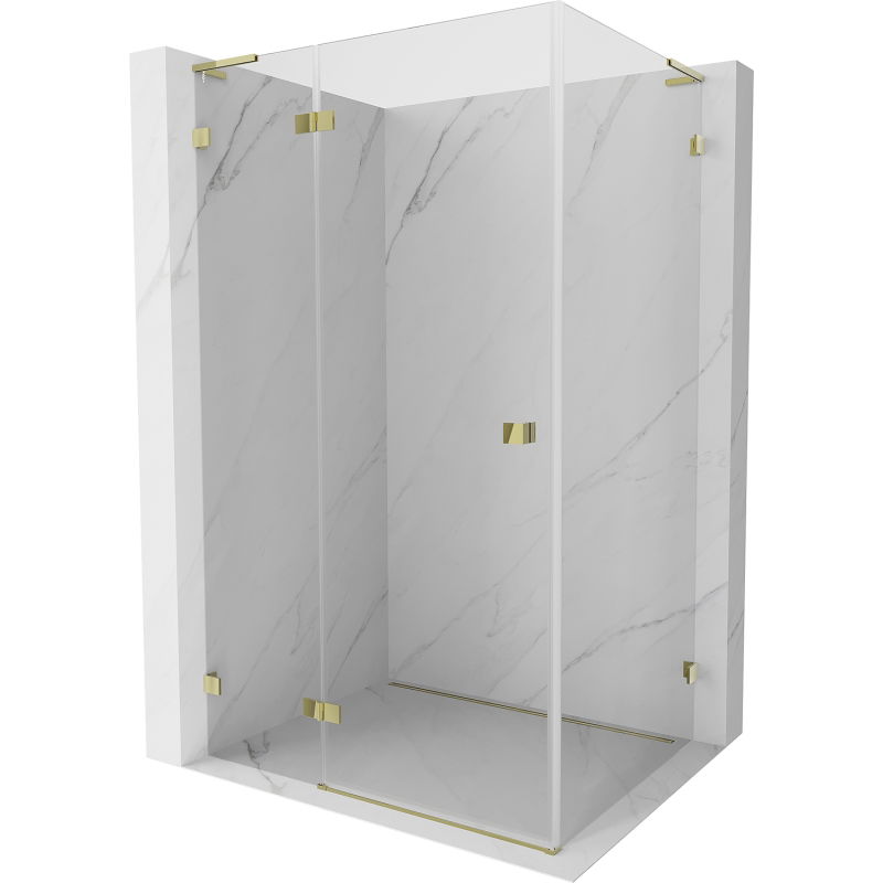 Mexen Lunar L cabine de douche pivotante gauche 85 x 70 cm, transparent, or - 834L-085-070-50-00-L