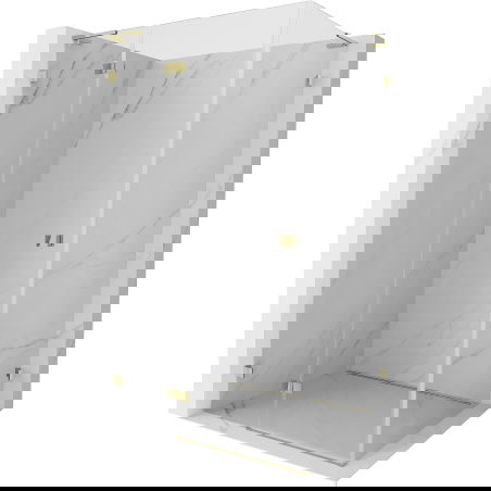 Mexen Lunar L cabine de douche pivotante gauche 95 x 90 cm, transparente, dorée - 834L-095-090-50-00-L