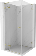 Mexen Lunar L cabine de douche pivotante gauche 100 x 100 cm, transparent, or - 834L-100-100-50-00-L