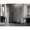 Mexen Lunar L Duo cabine de douche pivotante gauche 90 x 70 cm, transparent, noir - 834L-090L-070P-70-00