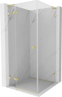 Mexen Lunar L cabine de douche pivotante gauche 70 x 70 cm, transparent, doré brossé - 834L-070-070-55-00-L