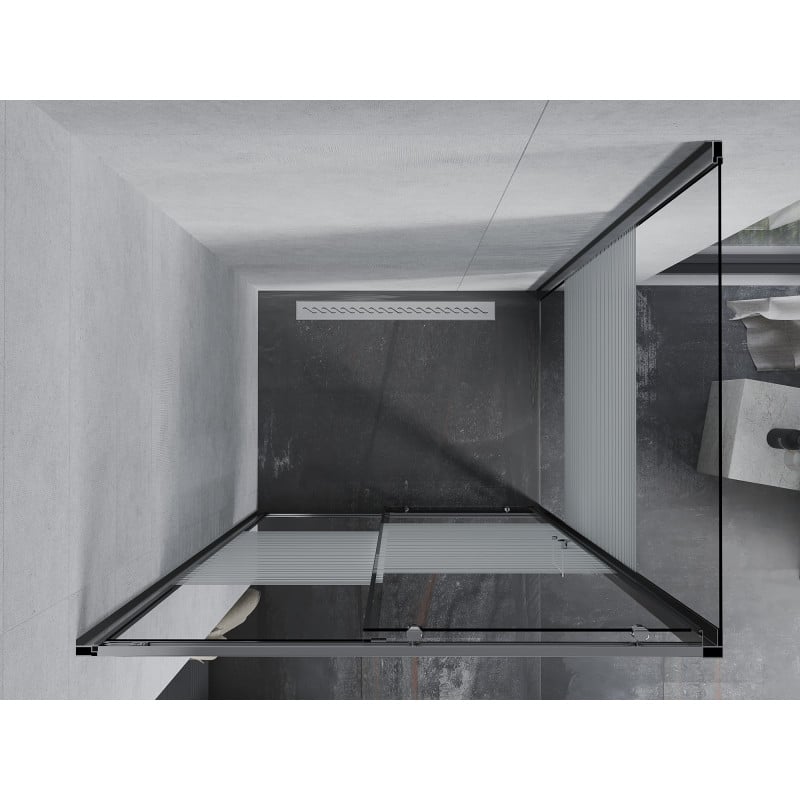 Mexen Apia cabine de douche coulissante 120 x 70 cm, bandes blanches, chromé - 840-120-070-01-20