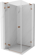 Mexen Lunar L cabine de douche pivotante gauche 70 x 70 cm, transparent, or rose - 834L-070-070-60-00-L