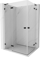 Mexen Lunar L Duo cabine de douche pivotante gauche 100 x 80 cm, transparente, noire - 834L-100L-080P-70-00
