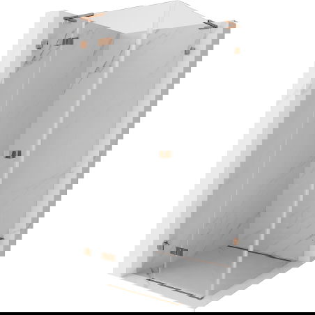 Mexen Lunar L cabine de douche pivotante à gauche 90 x 90 cm, transparent, or rose - 834L-090-090-60-00-L