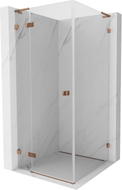 Mexen Lunar L cabine de douche pivotante gauche 100 x 100 cm, transparent, or rose - 834L-100-100-60-00-L