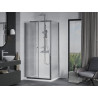 Mexen Apia cabine de douche coulissante 90 x 70 cm, transparent, chrome + bac à douche plat - 840-090-070-01-00-4010
