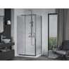 Mexen Apia cabine de douche coulissante 90 x 100 cm, transparent, chrome + bac à douche Flat - 840-090-100-01-00-4010