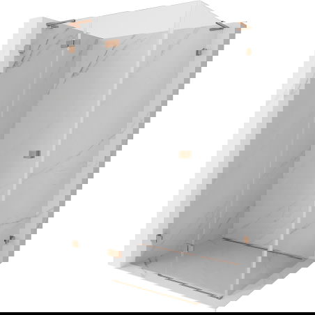 Mexen Lunar L cabine de douche à charnière gauche 100 x 90 cm, transparent, cuivre brossé - 834L-100-090-65-00-L