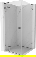 Mexen Lunar L cabine de douche pivotante gauche 80 x 80 cm, transparent, gris canon brossé - 834L-080-080-66-00-L