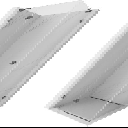 Mexen Lunar L cabine de douche pivotante gauche 95 x 80 cm, transparent, gris canon brossé - 834L-095-080-66-00-L