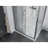 Mexen Apia cabine de douche coulissante 120 x 80 cm, transparent, chrome + receveur Flat - 840-120-080-01-00-4010
