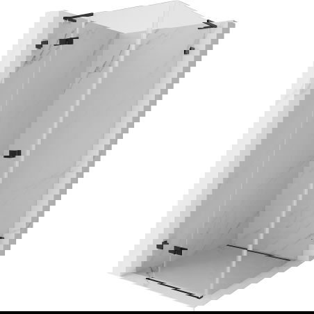 Mexen Lunar L cabine de douche pivotante gauche 90 x 90 cm, transparente, noire - 834L-090-090-70-00-L