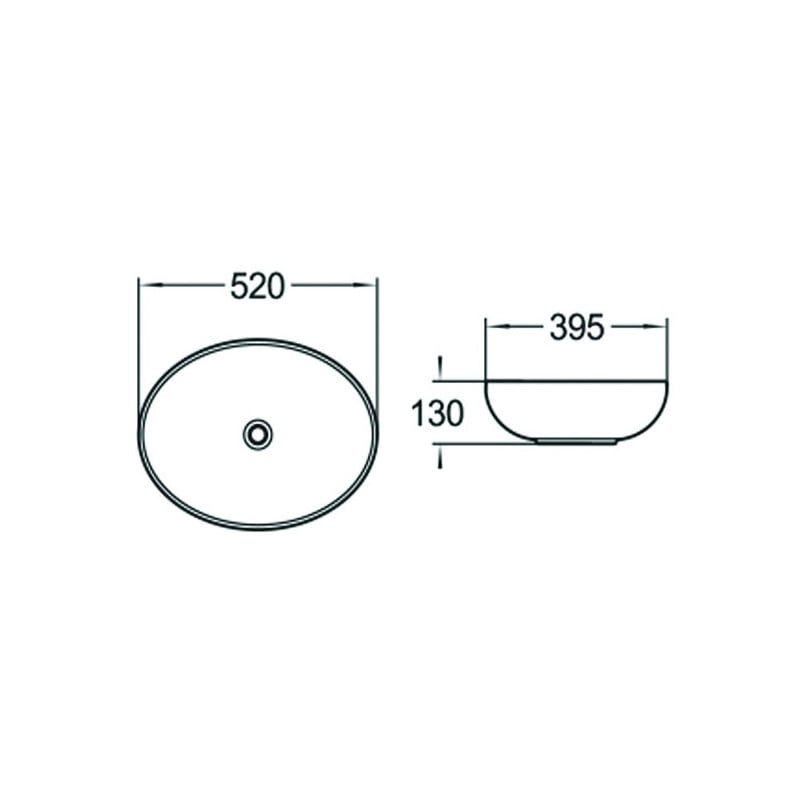 Mexen Jowita lavabo à poser 52 x 39 cm, blanc - 21355200