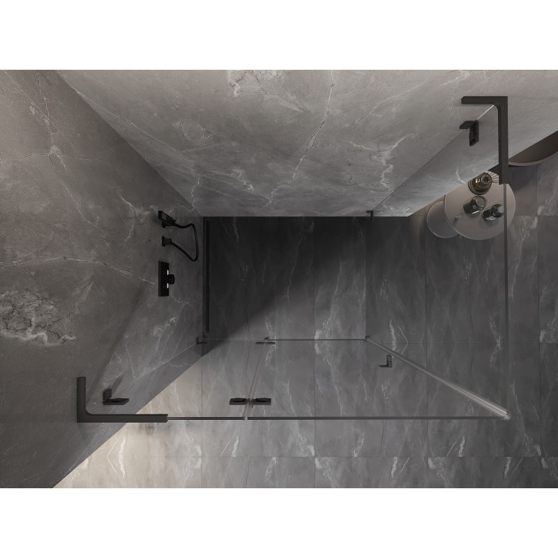 Mexen Lunar L cabine de douche pivotante gauche 95 x 80 cm, transparent, gun metal - 834L-095-080-95-00-L
