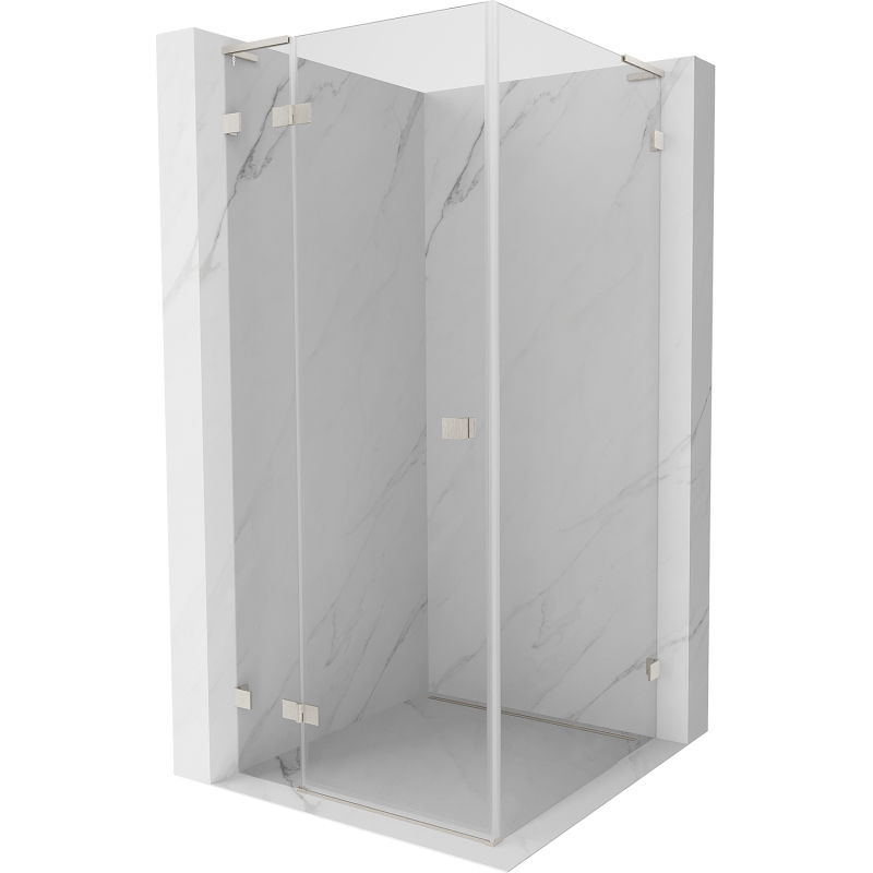 Mexen Lunar L cabine de douche à charnière gauche 80 x 80 cm, transparent, nickel brossé - 834L-080-080-97-00-L