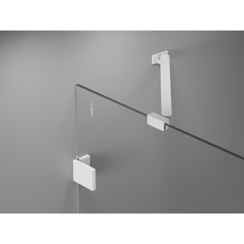 Mexen Lunar cabine de douche pivotante gauche 80 x 80 cm, transparent, blanc - 834-080-080-20-00-L