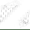 Mexen Lunar L Duo cabine de douche pivotante 115 x 100 cm, transparent, noir - 834L-115L-100P-70-00