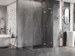 Mexen Lunar L cabine de douche pivotante droite 95 x 80 cm, transparent, chrome - 834L-095-080-01-00-P