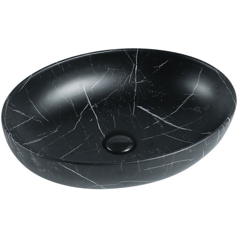 Mexen Orsola lavabo de comptoir 52 x 39 cm, Pierre noire - 21365271