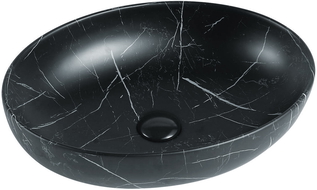 Mexen Orsola lavabo de comptoir 52 x 39 cm, Pierre noire - 21365271
