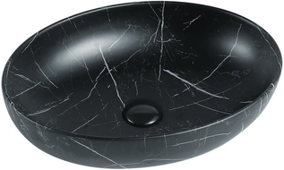 Mexen Orsola lavabo sur plan 52 x 39 cm, pierre noire - 21365271