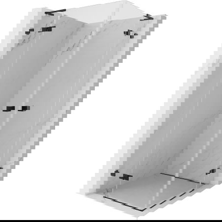 Mexen Lunar L Duo cabine de douche pivotante 120 x 120 cm, transparent, noire - 834L-120L-120P-70-00