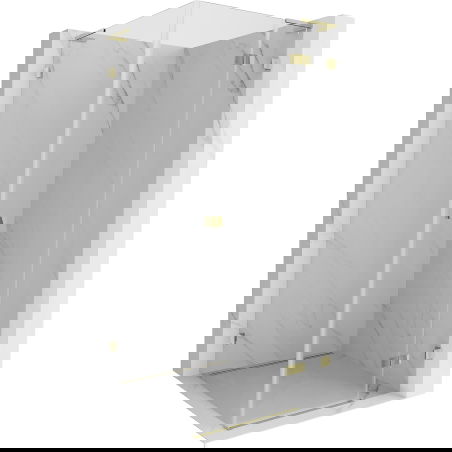 Mexen Lunar L cabine de douche pivotante droite 100 x 100 cm, transparente, dorée - 834L-100-100-50-00-P