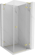 Mexen Lunar L cabine de douche pivotante droite 70 x 70 cm, transparent, or brossé - 834L-070-070-55-00-P