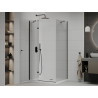 Mexen Roma cabine de douche battante 120 x 70 cm, transparent, noir + receveur plat, blanc - 854-120-070-70-00-4010B