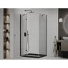Mexen Roma cabine de douche pivotante 120 x 90 cm, transparente, noire + receveur plat, noir - 854-120-090-70-00-4070B