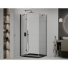 Mexen Roma cabine de douche pivotante 80 x 100 cm, transparente, noire + receveur plat, noir - 854-080-100-70-00-4070B