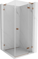 Mexen Lunar L cabine de douche pivotante droite 70 x 70 cm, transparent, or rose - 834L-070-070-60-00-P